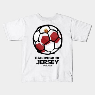 Bailiwick of Jersey Football Country Flag Kids T-Shirt